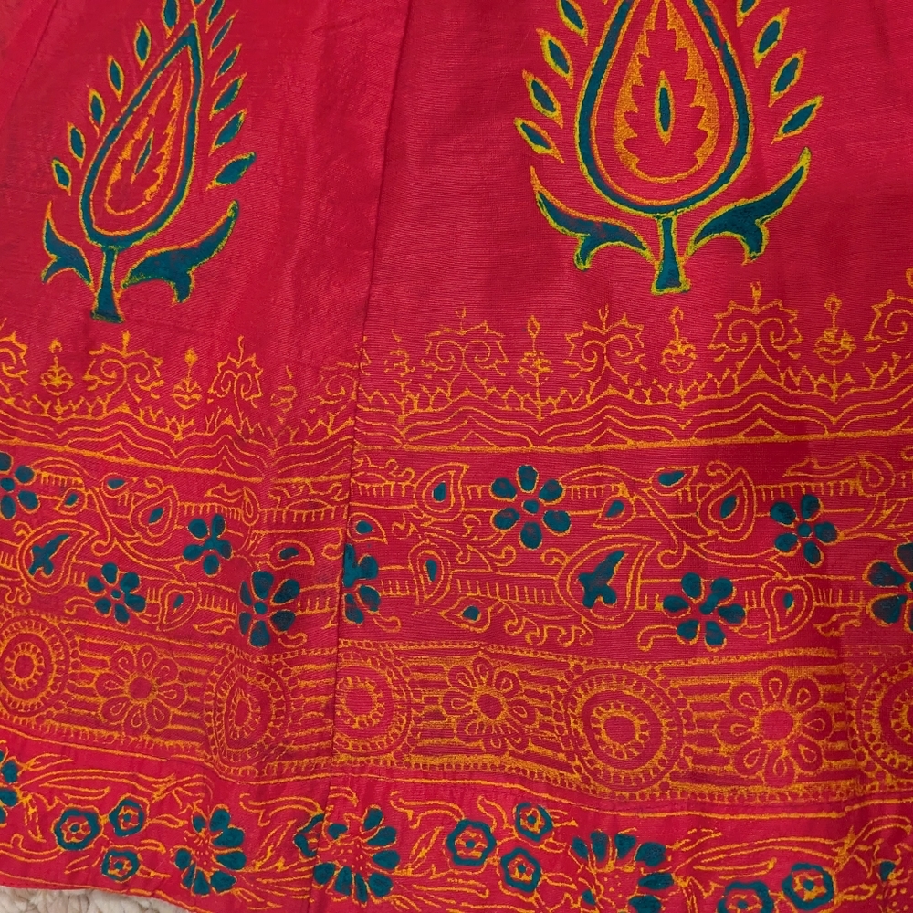 Girls Anarkali Suit - Pink, Orange & Green | Indian Ethnic Party Wear - Picture 3 of 16